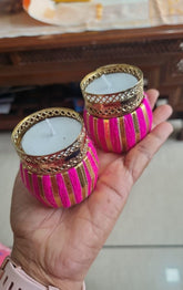 Set of 5 Pcs Multi Color Tea Light Holders, Handmade Diyas, Diwali Gift, Home Decor, Diwali Decor,Candle Holders, Tealight Holder, Table Top